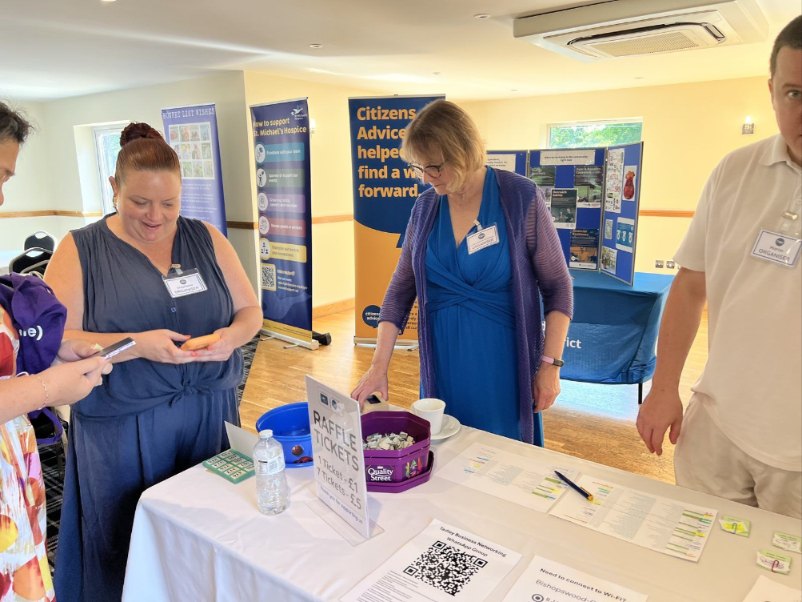 Three of the Tadley Business Networking organisers at the July 2026 event Dawn Gregory, Martin Bowers and Barbara Payne, organisers of Tadley Business Networking, outside Bishopswood Golf Club in July 2026