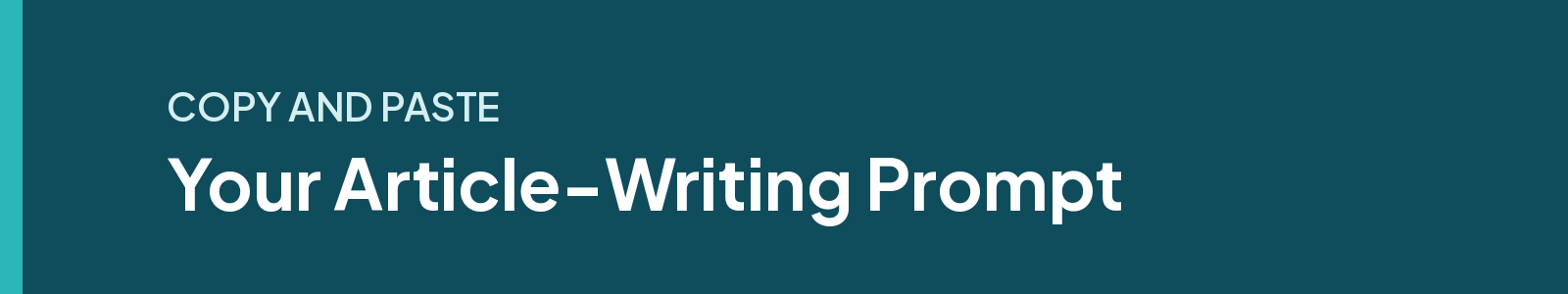 A prompt that tells AI how to write, not just what to write about Copy and paste: your article-writing prompt for ChatGPT, Claude and other AI tools